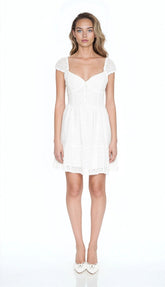 Eyelet Bustier Flounce Mini Dress