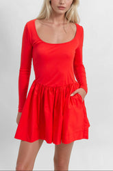 Scoop-Neck Mini Skater Dress