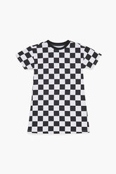 Girls Checkered Print T-Shirt Dress (Kids)
