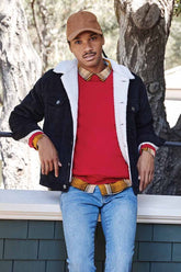 Denim Faux Shearling Jacket