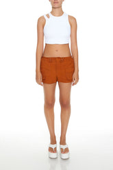 Twill Drawstring Cargo Shorts