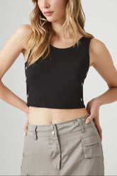 Eyelet Cropped Tank Top