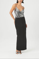 Satin Cargo Maxi Skirt