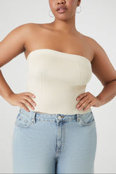 Plus Size Sweater-Knit Tube Top