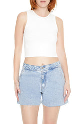 Sweater-Knit Cropped Tank Top
