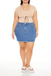 Plus Size Seamless Ribbon-Trim Bodysuit