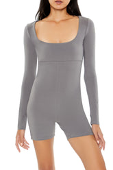 Fitted Long-Sleeve Romper