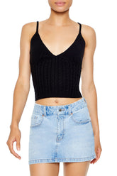 Cropped Sweater-Knit Cami
