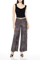 Rhinestone Mid-Rise Cargo Pants