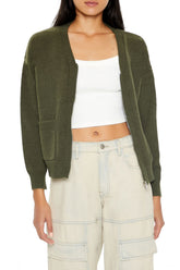 Drop-Sleeve Zip-Up Sweater
