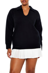 Plus Size Combo Sweater Dress