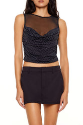Rhinestone Illusion Crop Top