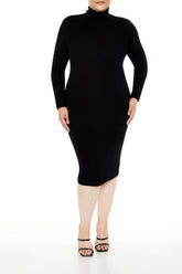 Plus Size Faux Gem Midi Sweater Dress