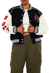 Plus Size Star Girl Varsity Jacket
