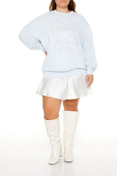 Plus Size Beaded Pisces Pullover