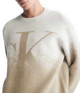 Long Sleeves Mono Ombre Jacquard Crew Sweater