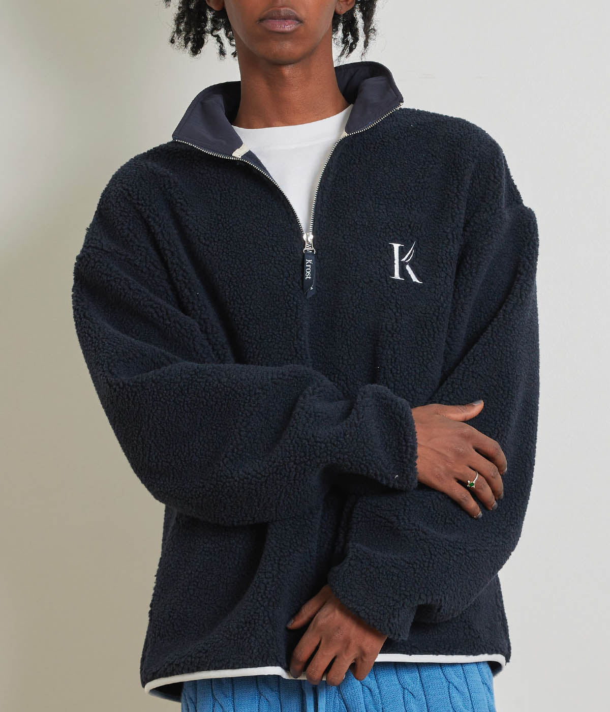  Krost Sherpa Quarter Zip - Dark Sapphire - Bonton