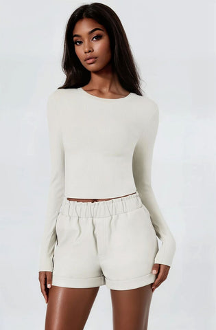 Faux Leather High-Waist Shorts