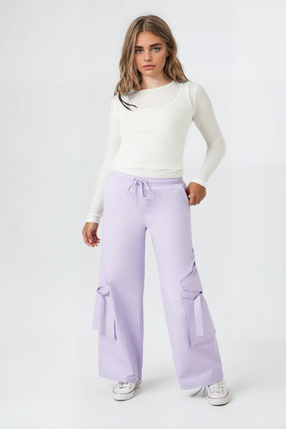 Twill High-Rise Utility Pants