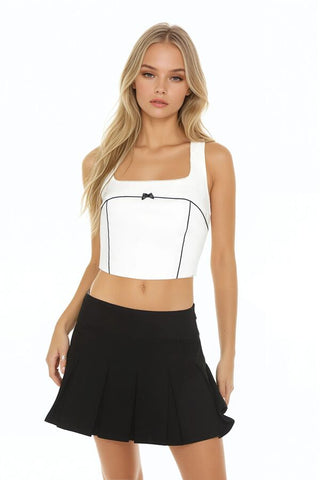 Bow Poplin Crop Top
