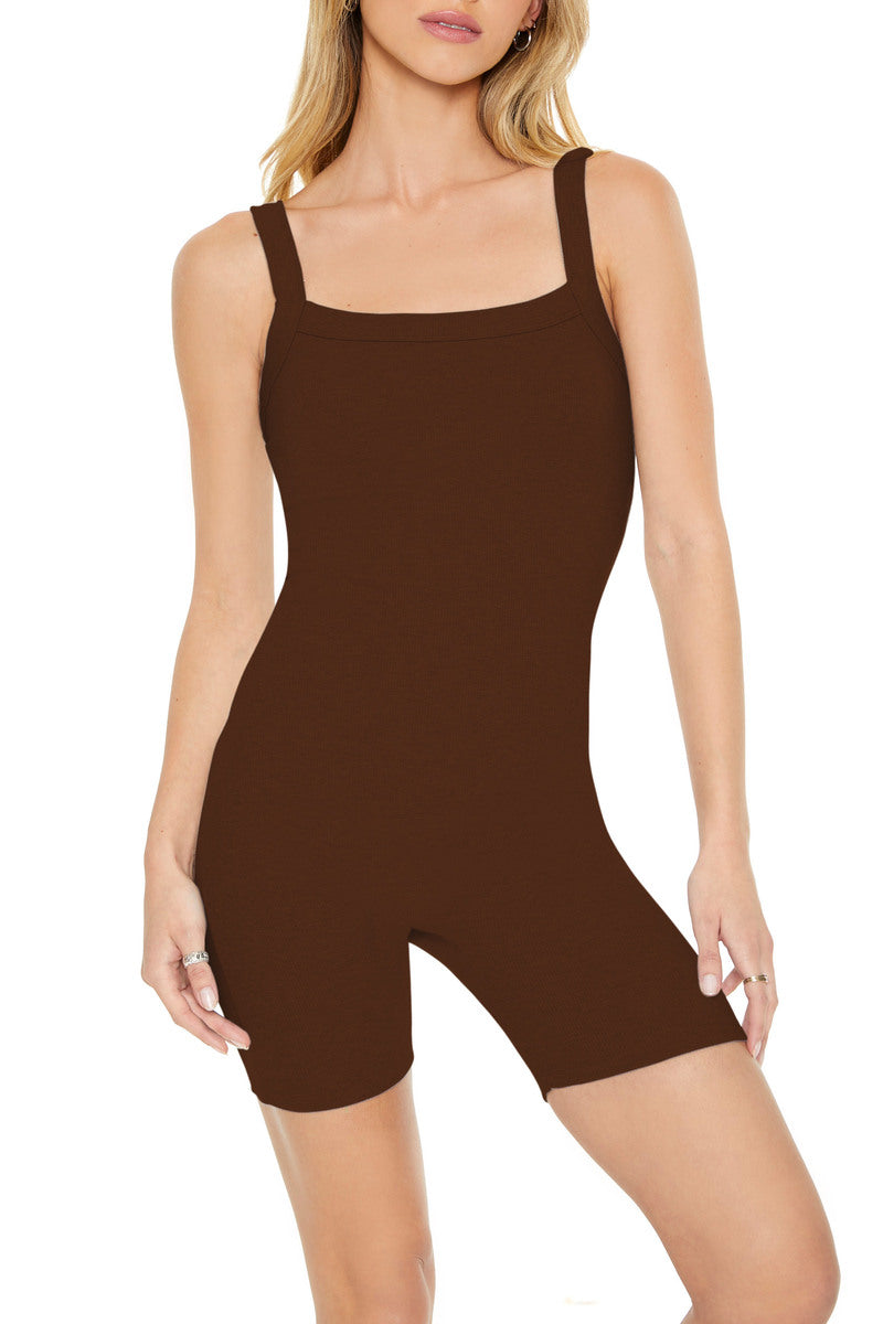  Forever 21 Fitted Rib-Knit Romper - black - Bonton