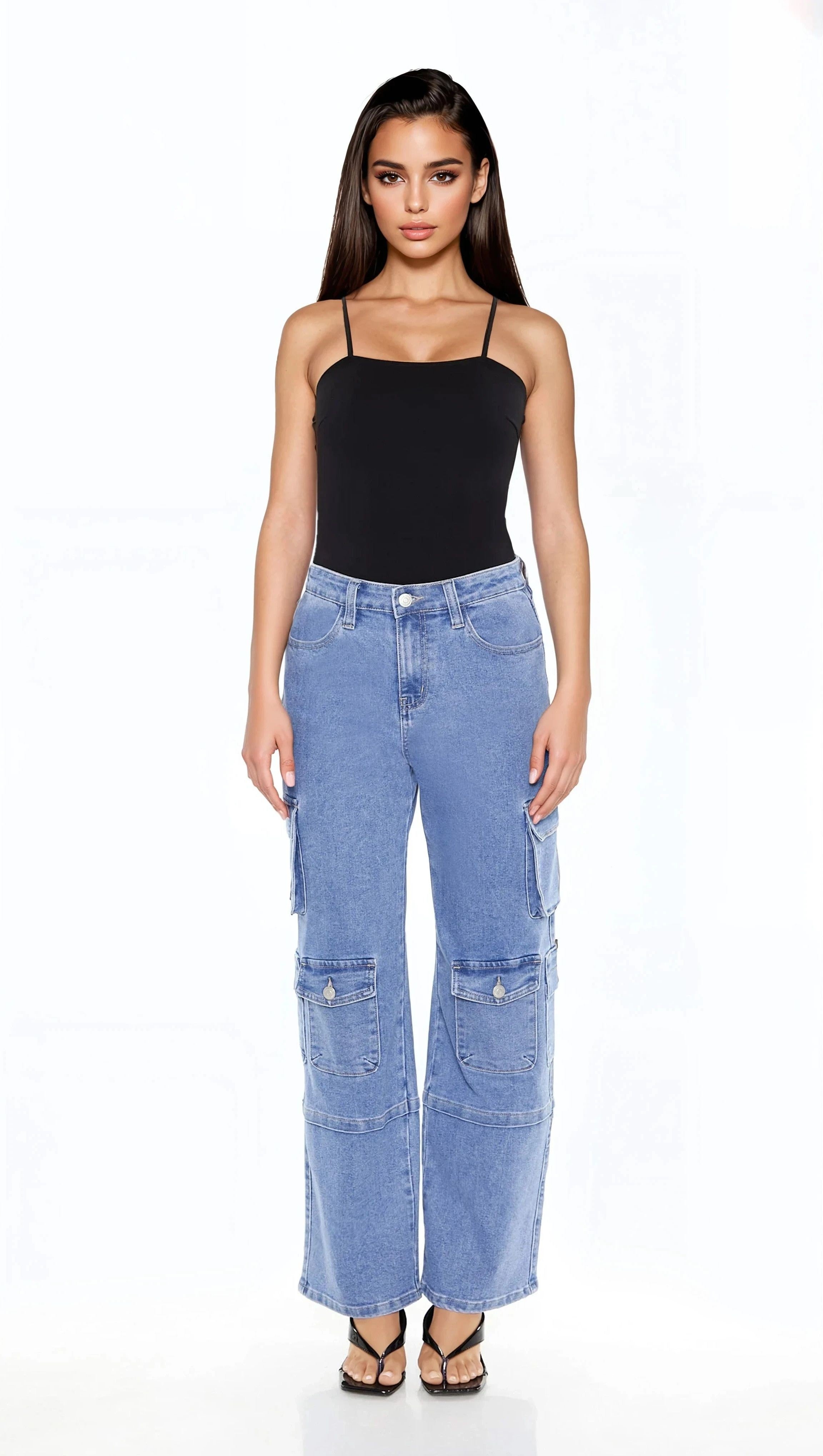  Forever 21 Ponte Knit Cami Bodysuit - black - Bonton