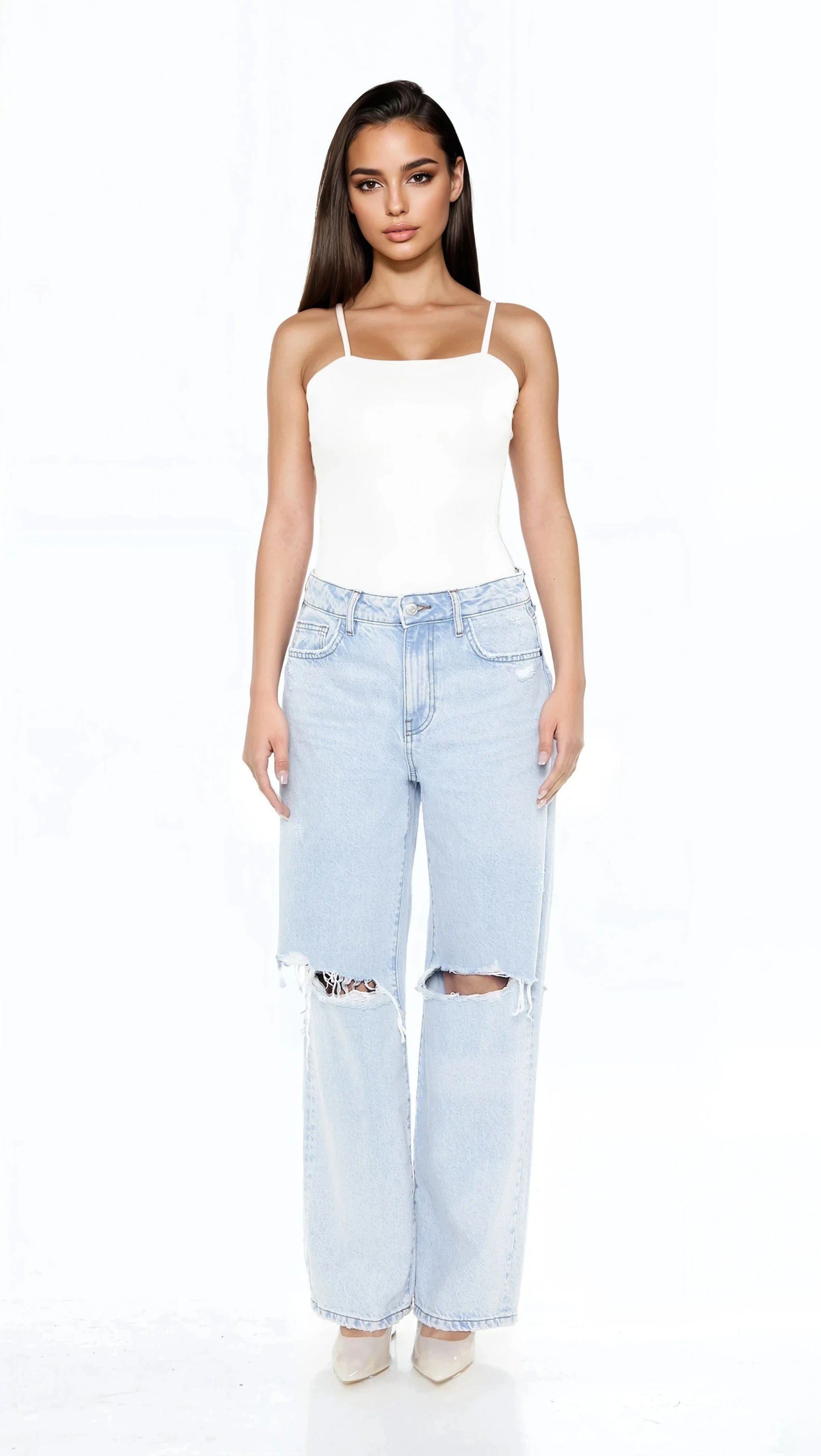  Forever 21 Ponte Knit Cami Bodysuit - black - Bonton