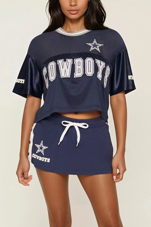  Forever 21 Dallas Cowboys Mini Skort - navy-multi - Bonton