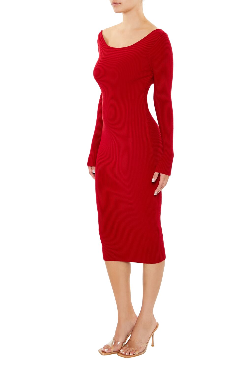  Forever 21 Twist-Back Midi Sweater Dress - black-swatch - Bonton
