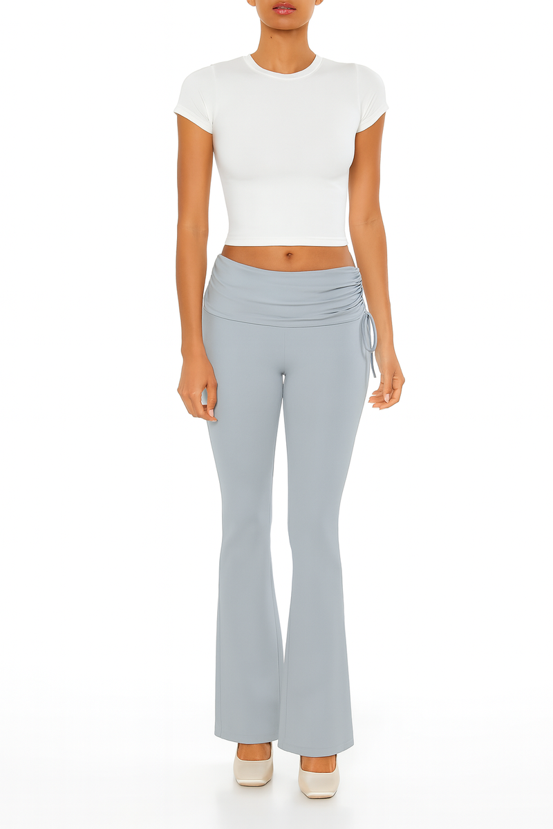  Forever 21 Drawstring Flare Leggings - black - Bonton