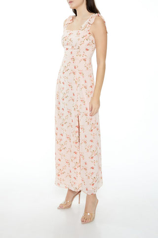 Floral Tie-Strap Maxi Dress