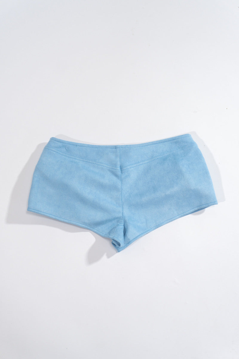  Forever 21 Rhinestone Buckle Low-Rise Shorts - blue - Bonton