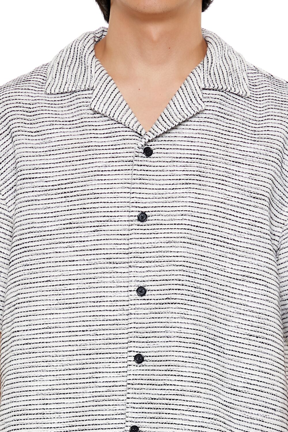  Forever 21 Cropped Striped Shirt - cream multi - Bonton