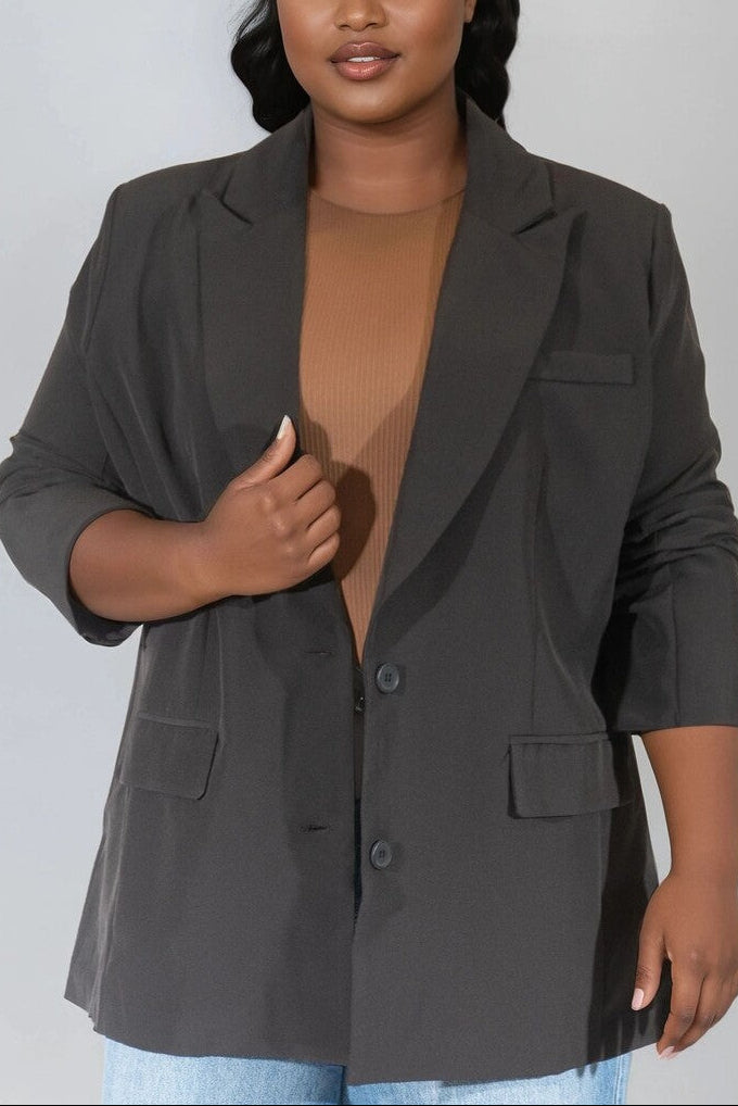  Forever 21 Plus Size Relaxed-Fit Blazer - black - Bonton