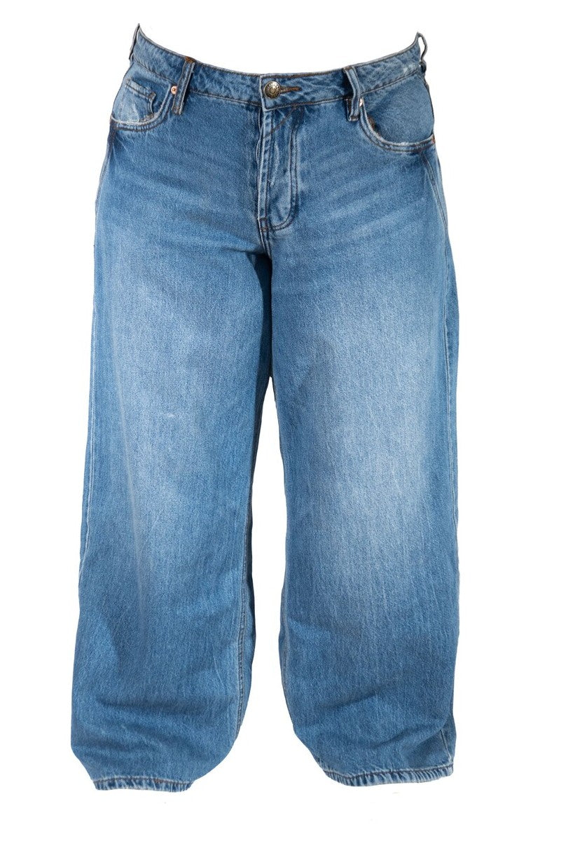  Forever 21 Plus Size Wide-Leg Denim Jeans - medium-denim - Bonton