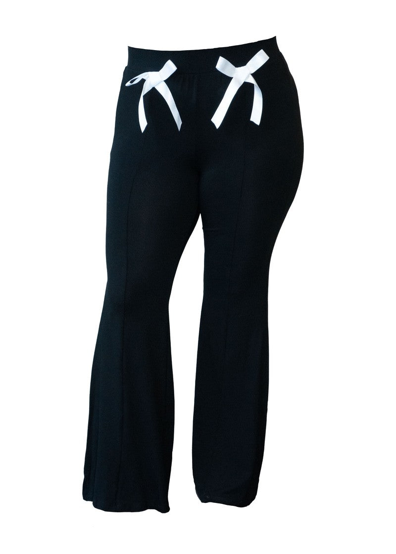  Forever 21 Plus Size Bow-Accent Flared Leggings - black - Bonton