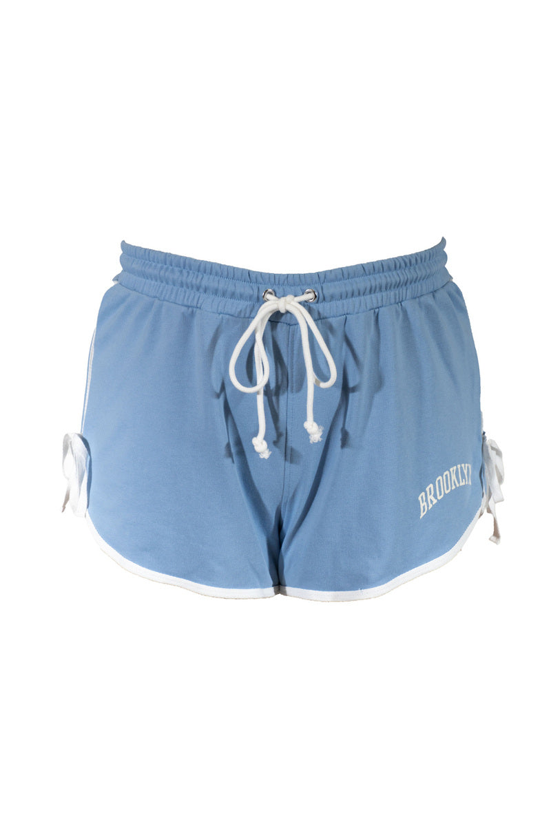  Forever 21 Plus Size Brooklyn Graphic Shorts - blue-multi - Bonton
