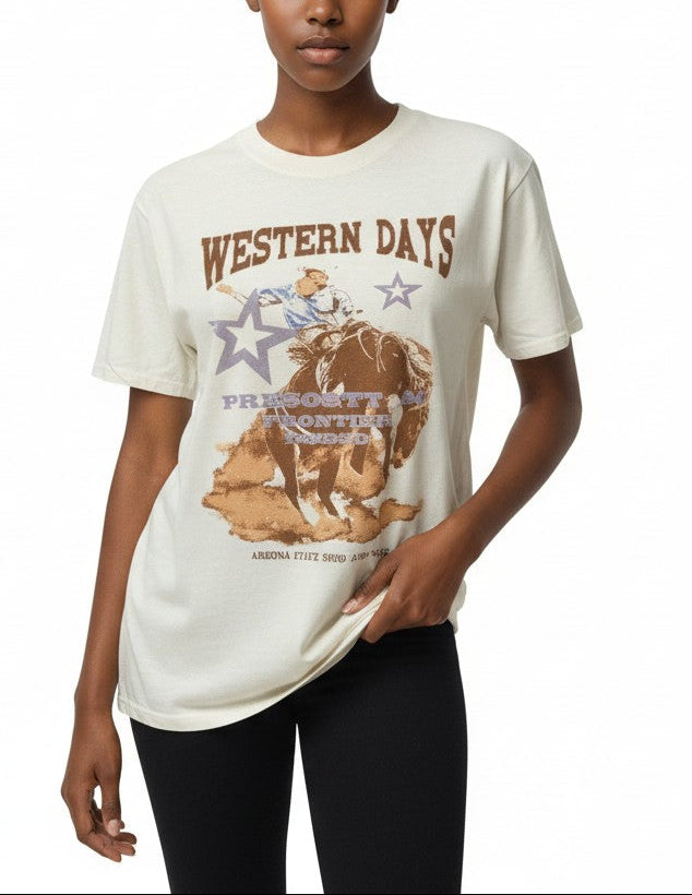  Forever 21 Western Days Graphic Tee - white multi - Bonton