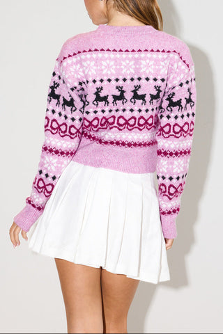 Fair Isle Reindeer Jacquard Sweater