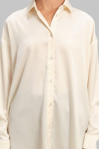 Oversized Satin Button-Up Shirt