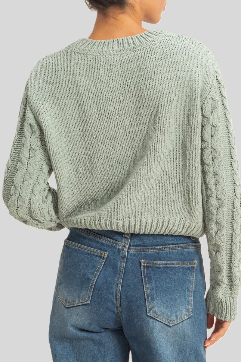  Forever 21 Cable Knit Sweater - ivory - Bonton