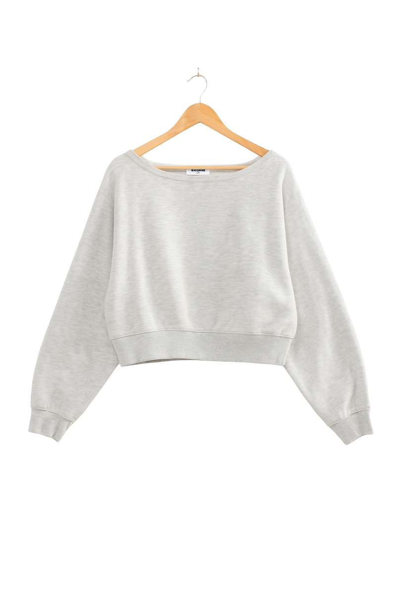  Forever 21 Off-The-Shoulder Cropped Fleece Pullover - black - Bonton