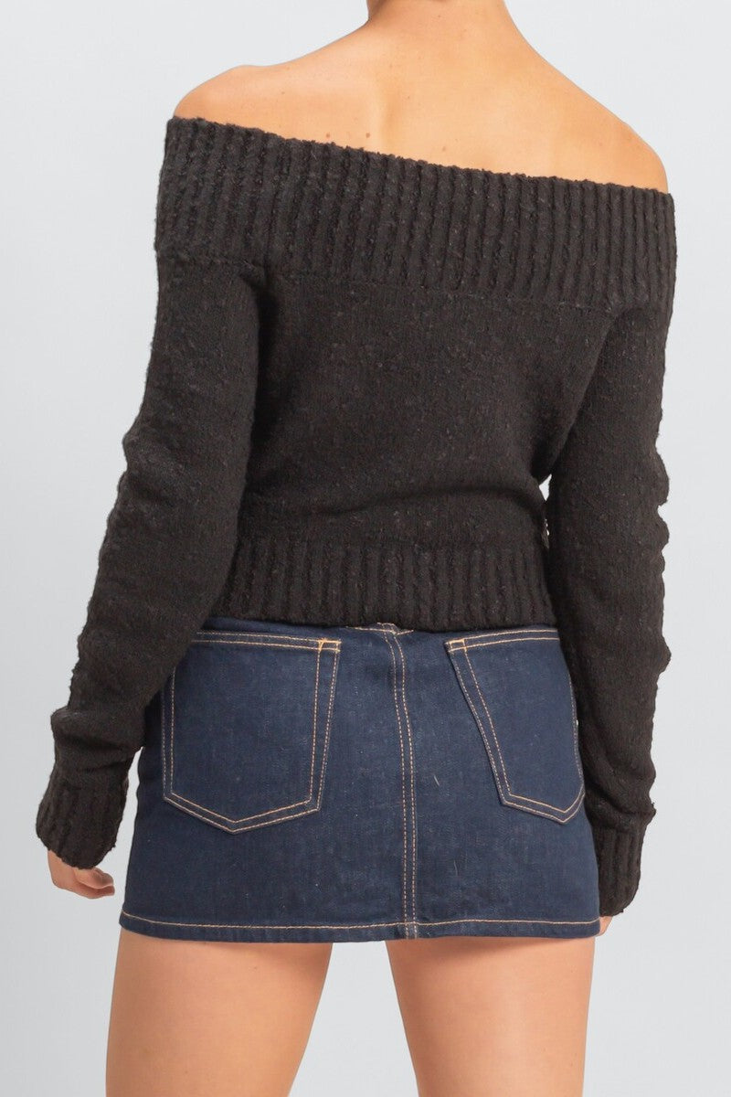  Forever 21 Cropped Off-The-Shoulder Sweater - beige - Bonton