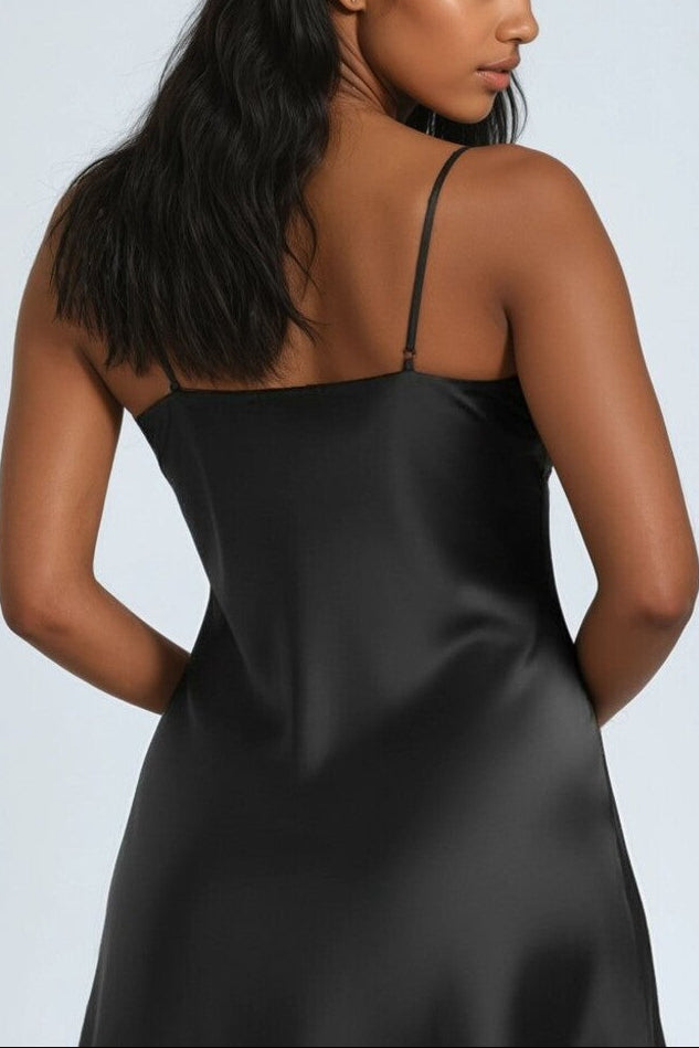  Forever 21 Satin Cami Mini Dress - black-swatch - Bonton
