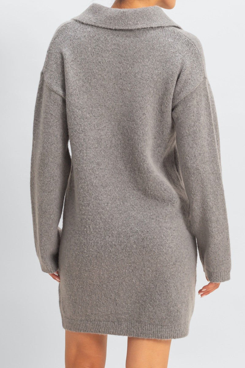  Forever 21 Collared Sweater Dress - taupe - Bonton
