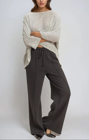 Straight-Leg Scuba Pintucked Sweatpants