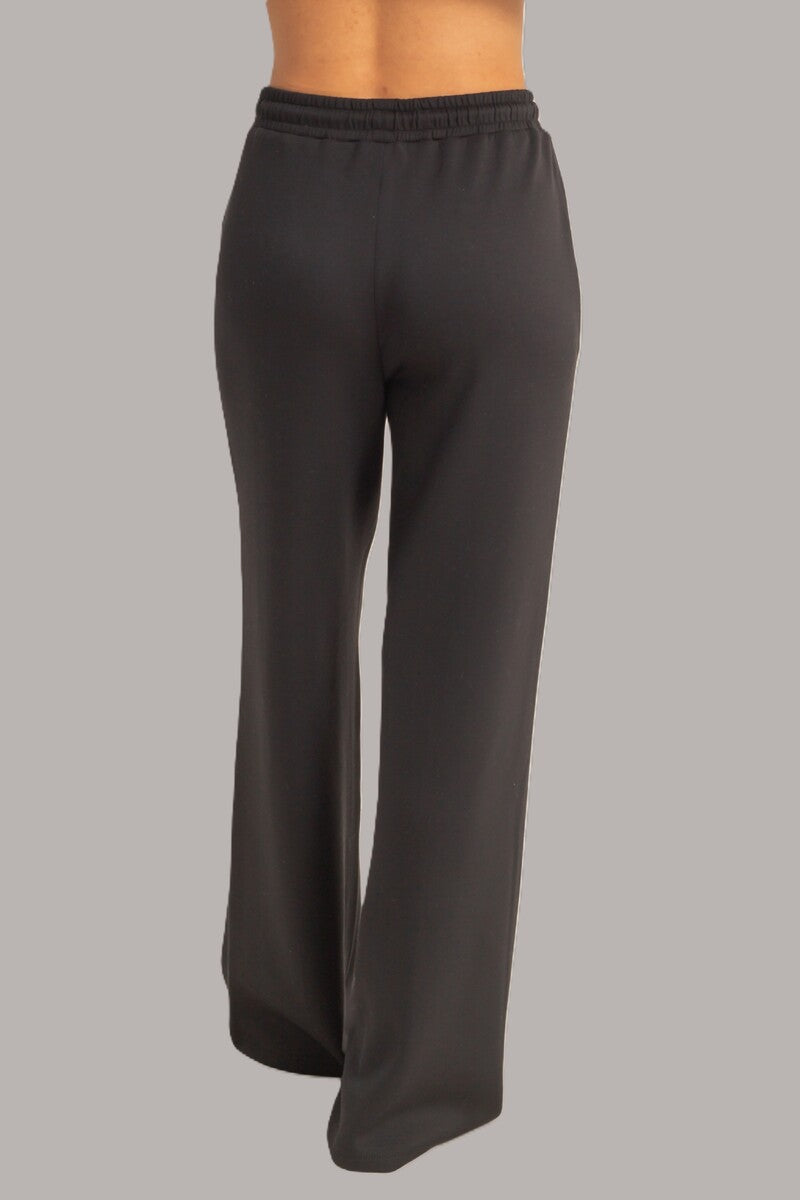  Forever 21 Straight-Leg Scuba Pintucked Sweatpants - black - Bonton