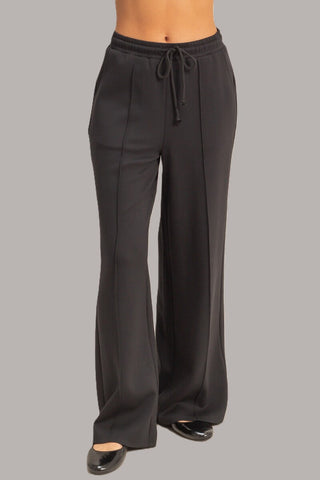 Straight-Leg Scuba Pintucked Sweatpants