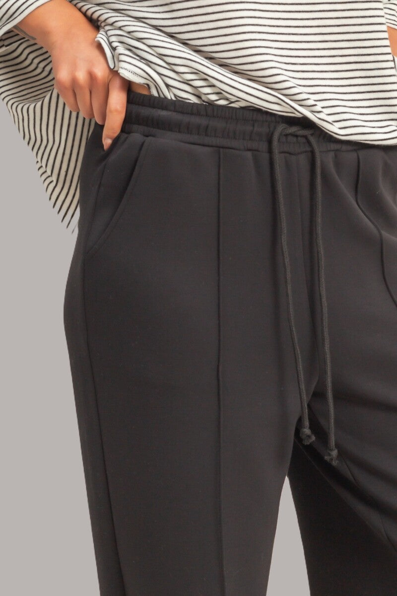  Forever 21 Straight-Leg Scuba Pintucked Sweatpants - black - Bonton