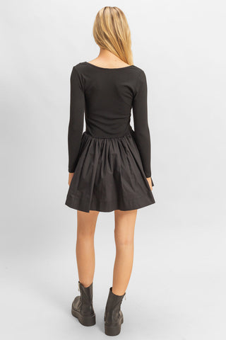 Scoop-Neck Mini Skater Dress